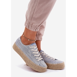 Zapatillas para mujeres en la plataforma con Lee Cooper LCW-25-02-3283 Blue Braid azul 8
