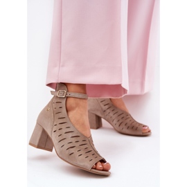 Botas de ante mujeres en el Maciejka Post 06893-10 Dark Beige 2