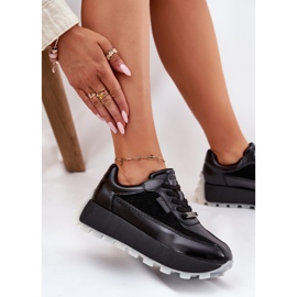 Zapatillas de deporte de cuero femenino en la plataforma negra del sistema de alta polla Big Star RR274873 negro 6