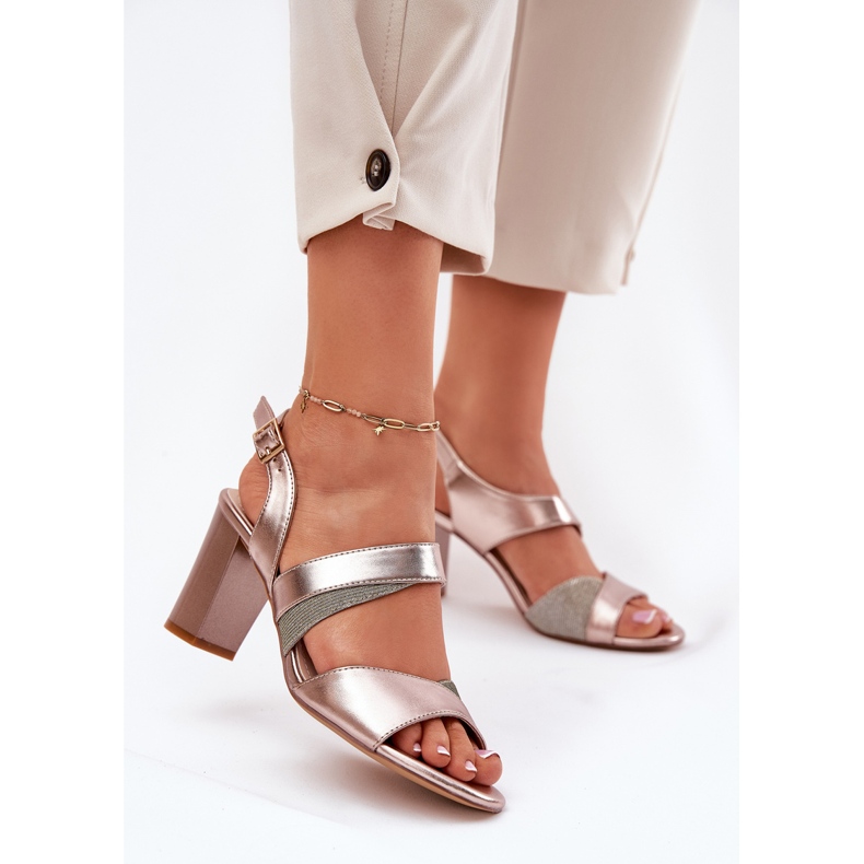 Sandalias para mujeres en el Sergio Leone SK866 PILAR PINK dorado 2