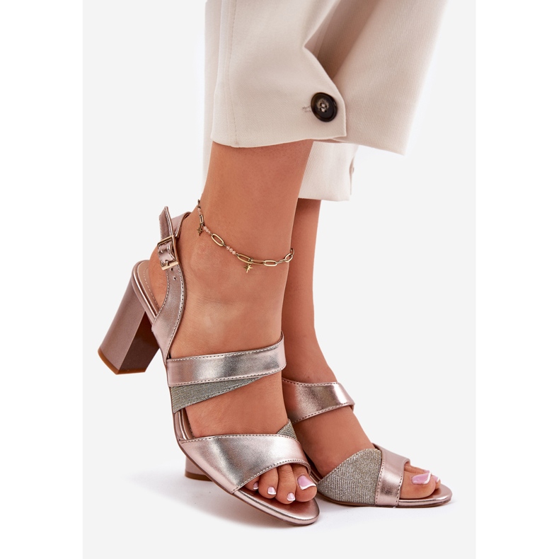 Sandalias para mujeres en el Sergio Leone SK866 PILAR PINK dorado 1