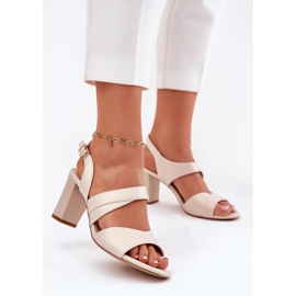 Sandalias femeninas en la habilidad Sergio Leone SK866 Bege beige 2