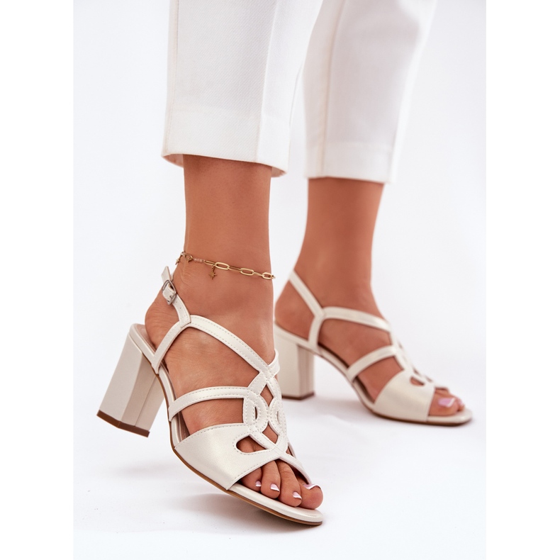 Sandalias de alto rendimiento para mujeres Sergio Leone Sk884 Pearl beige 2