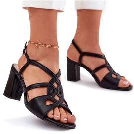 Sandalias de alto rendimiento para mujeres Sergio Leone Sk884 Negro 9