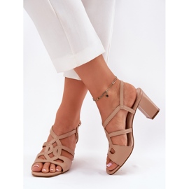 Tacones para mujeres con Sergio Leone Sk884 Bege beige 3