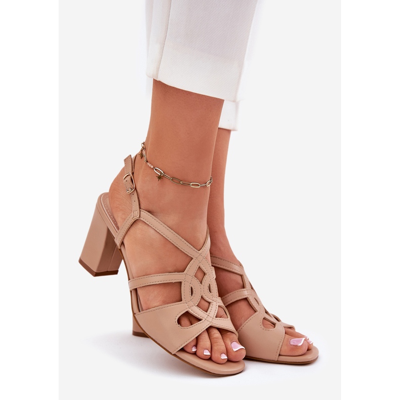 Tacones para mujeres con Sergio Leone Sk884 Bege beige 1