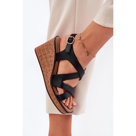 Sandalias de mujeres en Wedge Sergio Leone SK223 Black negro 5