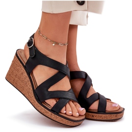 Sandalias de mujeres en Wedge Sergio Leone SK223 Black negro 9