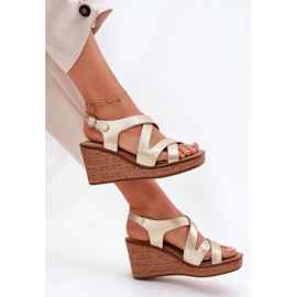 Sandalias de mujeres en Wedge Sergio Leone SK223 Oro dorado 6
