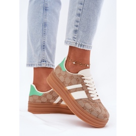 Zapatillas bajas en la plataforma de color caqui beige 5