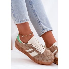 Zapatillas bajas en la plataforma de color caqui beige 8