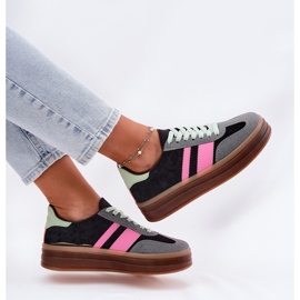 Deportivas plataforma mujer negras negro 7