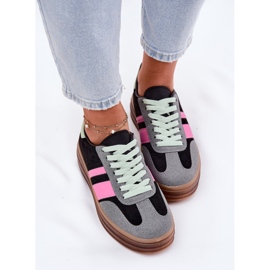 Deportivas plataforma mujer negras negro 6