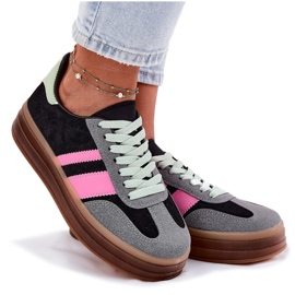 Deportivas plataforma mujer negras negro 9