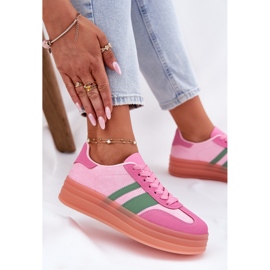 Zapatillas bajas en la plataforma rosa rosado 9
