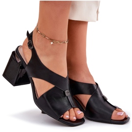 Elegantes sandalias para mujeres en el Vinceza 62238 Black Post negro 7