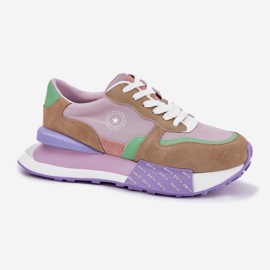 Zapatillas de ante femeninas en la plataforma de sistema rosa de alta polla Big Star RR274815 rosado 4