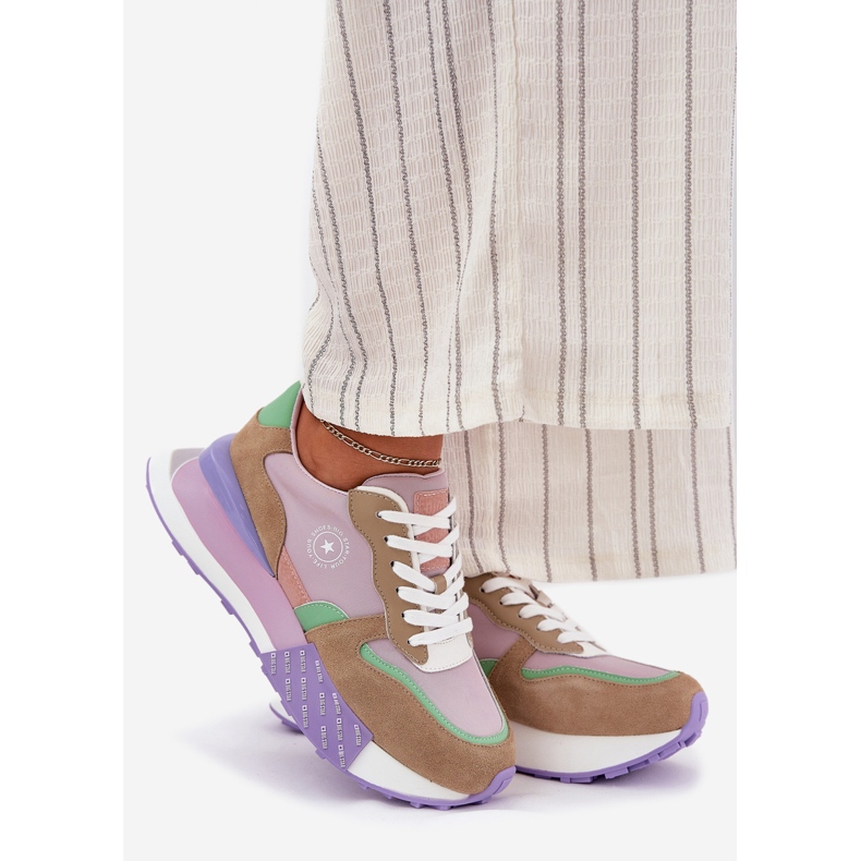 Zapatillas de ante femeninas en la plataforma de sistema rosa de alta polla Big Star RR274815 1