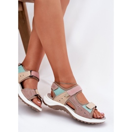 Sandalias de cuero para mujeres McKeylor 95347 beige 7