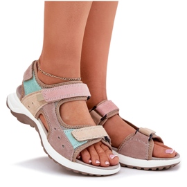 Sandalias de cuero para mujeres McKeylor 95347 beige 9