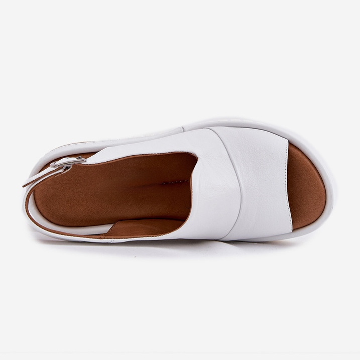 ARTIKER Sandalias de cuero para mujeres para un articker de cuña 56C0918 White blanco 1