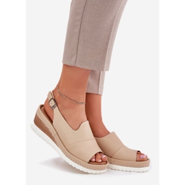ARTIKER Sandalias de cuero para mujeres para un articker de cuña 56C0919 beige 1 ARTIKER Sandalias de cuero para mujeres para un articker de cuña 56C0919 beige 1