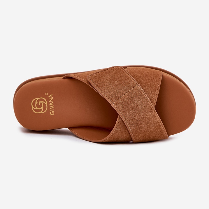 Flip Flip Flip Flip en la plataforma con rayas de Intertwining Camel marrón 2