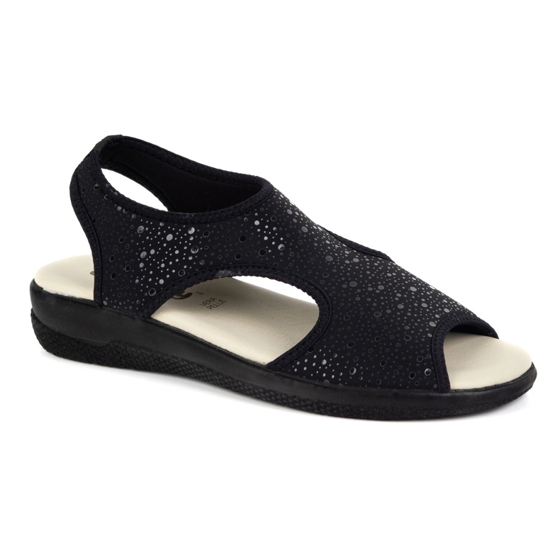 Vriston Zapatos para mujeres sandalias flexibles cómplica Emma Black Glossy negro 1