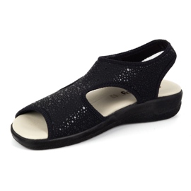 Vriston Zapatos para mujeres sandalias flexibles cómplica Emma Black Glossy negro 6