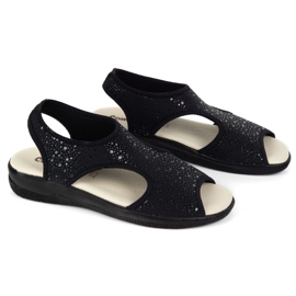 Vriston Zapatos para mujeres sandalias flexibles cómplica Emma Black Glossy negro 7