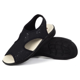 Vriston Zapatos para mujeres sandalias flexibles cómplica Emma Black Glossy negro 8