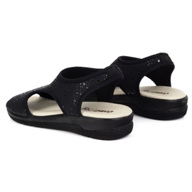 Vriston Zapatos para mujeres sandalias flexibles cómplica Emma Black Glossy negro 9