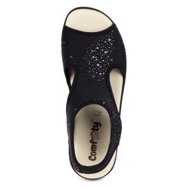 Vriston Zapatos para mujeres sandalias flexibles cómplica Emma Black Glossy negro 10