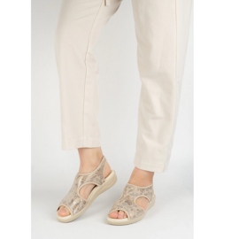 Vriston Zapatos de mujer Sandalias flexibles Comfoot Emma Beige Shiny sin 1