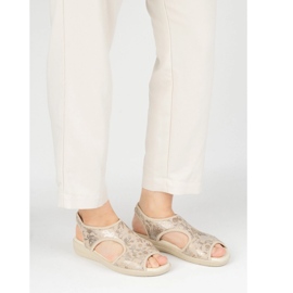 Vriston Zapatos de mujer Sandalias flexibles Comfoot Emma Beige Shiny sin 9