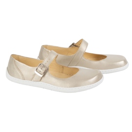 Ballerinas de mujeres descalzos Olivier 1286 - Zapatos de cuero con hebilla dorada dorado 8