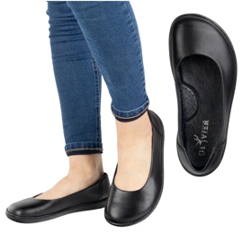 Olivier Slip de zapatos de cuero minimalista de mujer descalzo -en 1771pol negro 4