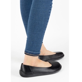 Olivier Slip de zapatos de cuero minimalista de mujer descalzo -en 1771pol negro 1