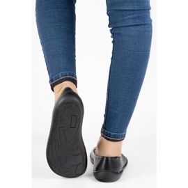 Olivier Slip de zapatos de cuero minimalista de mujer descalzo -en 1771pol negro 2
