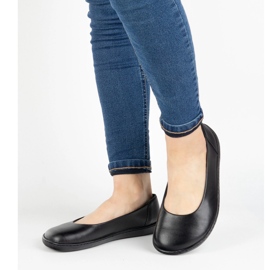 Olivier Slip de zapatos de cuero minimalista de mujer descalzo -en 1771pol negro 3