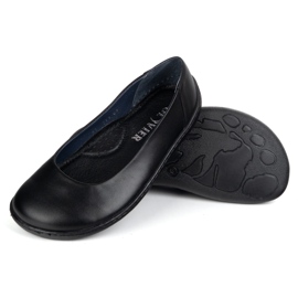 Olivier Slip de zapatos de cuero minimalista de mujer descalzo -en 1771pol negro 8