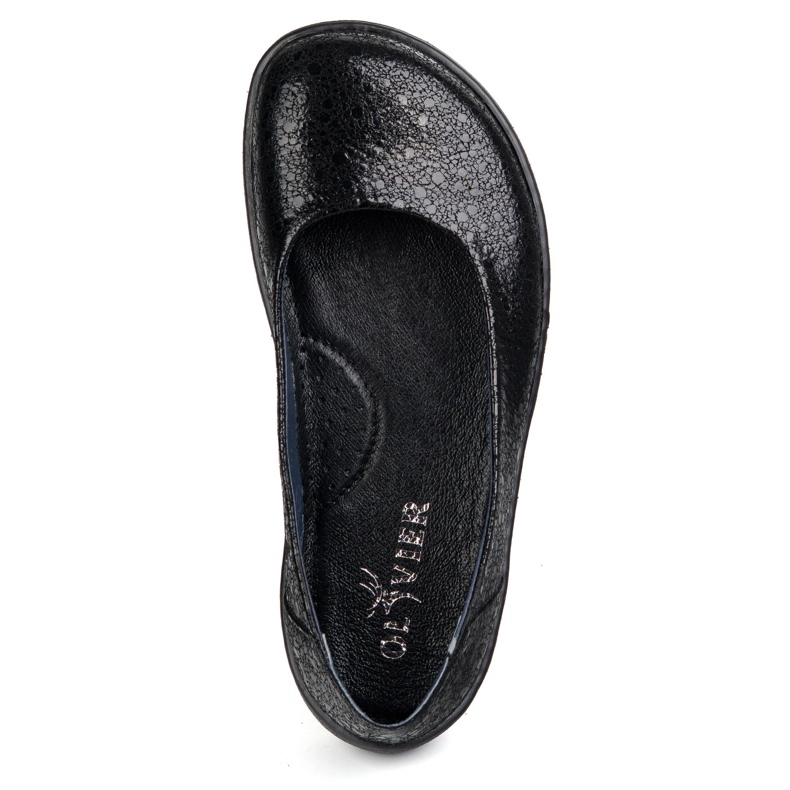 Olivier Los zapatos de cuero minimalista de mujeres descalzos resbalaron 1771 Pol Ojeros negros 2