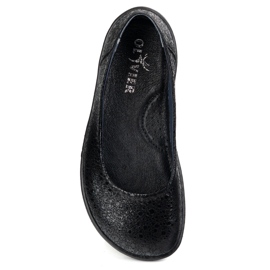 Olivier Los zapatos de cuero minimalista de mujeres descalzos resbalaron 1771 Pol Ojeros negros 3