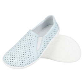 Olivier Zapatos de cuero para mujeres descalzos Minimalistas Openwork Sluned 1308 Pol Blue azul 6