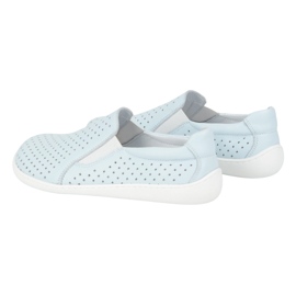 Olivier Zapatos de cuero para mujeres descalzos Minimalistas Openwork Sluned 1308 Pol Blue azul 7