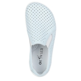 Olivier Zapatos de cuero para mujeres descalzos Minimalistas Openwork Sluned 1308 Pol Blue azul 8