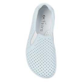Olivier Zapatos de cuero para mujeres descalzos Minimalistas Openwork Sluned 1308 Pol Blue azul 9