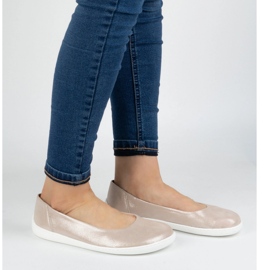 Olivier Slip de zapatos de cuero minimalista de mujer descalzo -en 1771pol satén rosa 1