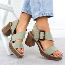 Sandalias de gamuza para mujeres en Green Potocki Post 54307 verde 4
