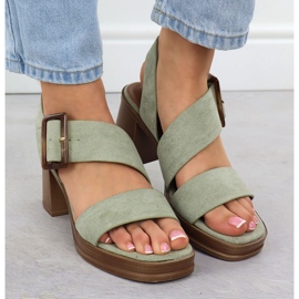 Sandalias de gamuza para mujeres en Green Potocki Post 54307 verde 6
